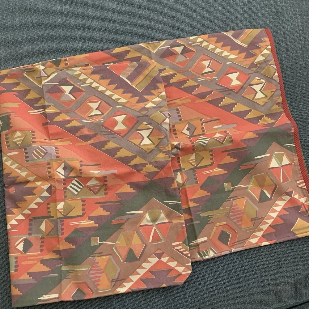 Vintage Collier Campbell Moroccan Sunset Aztec Southwestern Sheet‎ King